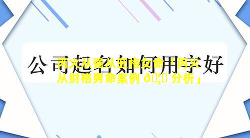 丙火从强从旺格女命「丙火从财格男命案例 🦋 分析」